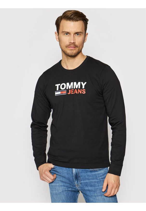 Tommy Jeans Longsleeve Corp Logo Tee DM0DM09487 Czarny Regular Fit. Kolor: czarny. Materiał: bawełna. Długość rękawa: długi rękaw