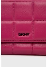 DKNY - Dkny Torebka skórzana kolor różowy. Kolor: różowy. Materiał: skórzane. Rodzaj torebki: na ramię #3