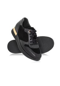 Ochnik - Czarne skórzane sneakersy damskie. Kolor: czarny. Materiał: skóra #4