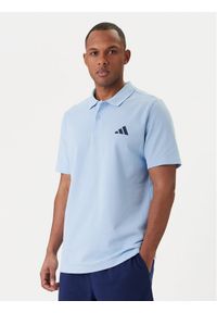 Adidas - adidas Polo Small Logo Pique KS5530 Błękitny Regular Fit. Typ kołnierza: polo. Kolor: niebieski. Materiał: bawełna #1