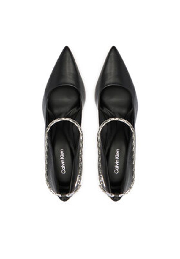 Calvin Klein Szpilki Ess Stiletto Hdw Chain Lth 90 HW0HW02718 Czarny. Kolor: czarny. Materiał: skóra. Obcas: na szpilce