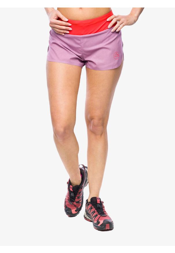 LA SPORTIVA - Spodenki do biegania damskie La Sportiva Freccia Short. Kolor: różowy. Długość: krótkie