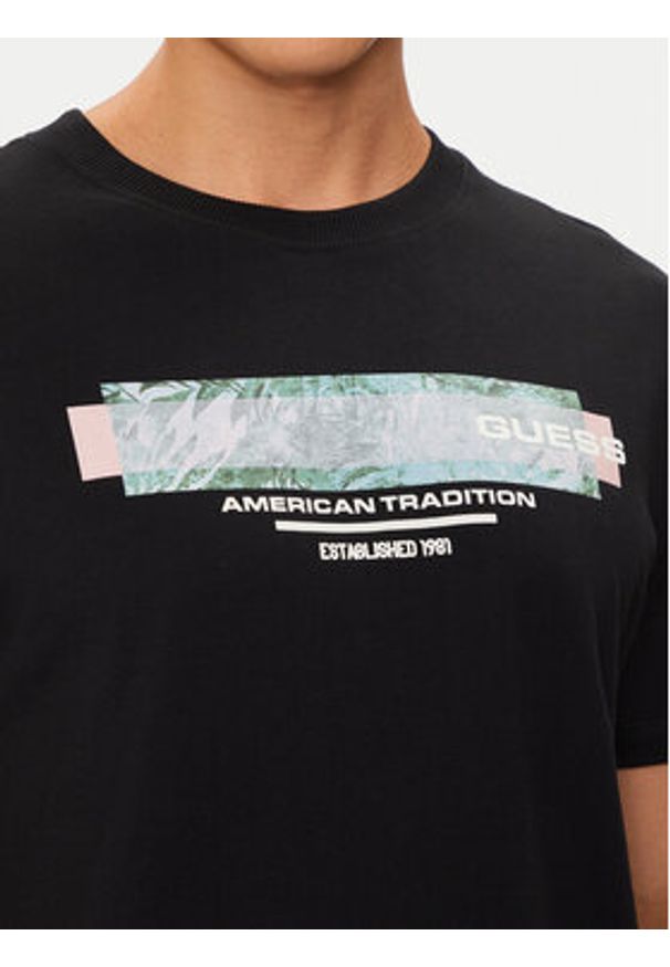 Guess T-Shirt M4YI03 I3Z14 Czarny Regular Fit. Kolor: czarny. Materiał: bawełna