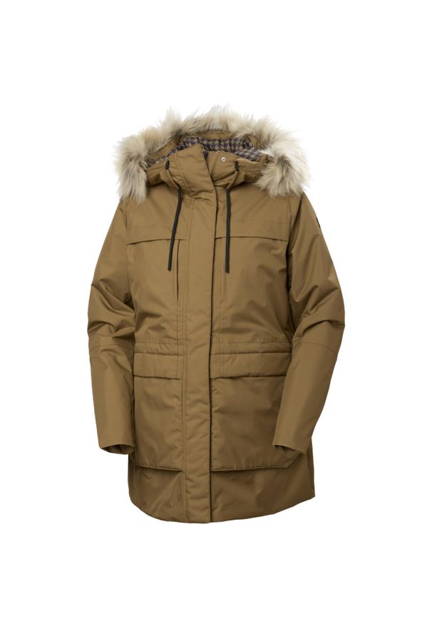 Parka damska z kapturem Helly Hansen Coastal. Typ kołnierza: kaptur. Kolor: beżowy, wielokolorowy, brązowy. Sezon: zima. Sport: narciarstwo