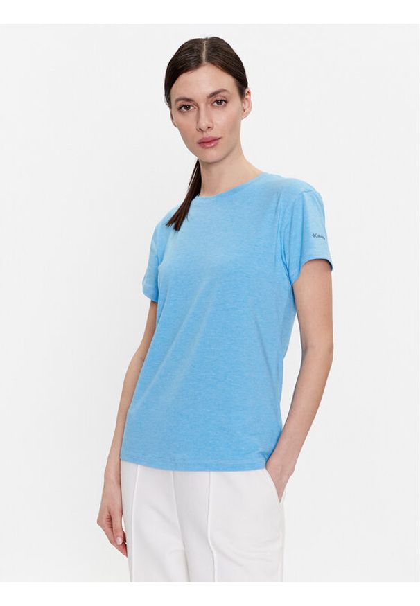 columbia - Columbia T-Shirt Sun Trek™ 1940543 Niebieski Regular Fit. Kolor: niebieski. Materiał: bawełna