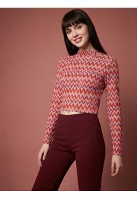 Sinsay - Żakardowa bluzka z golfem - wielobarwny. Typ kołnierza: golf. Materiał: żakard #1