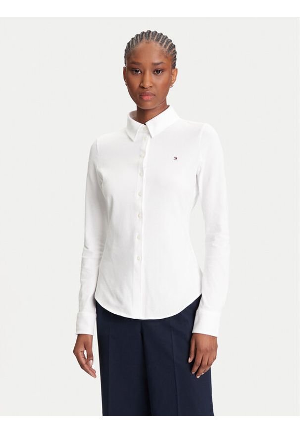 TOMMY HILFIGER - Tommy Hilfiger Koszula 1985 WW0WW43528 Écru Slim Fit. Materiał: bawełna