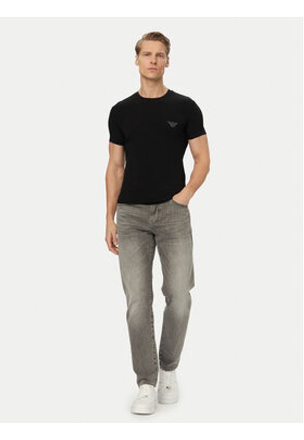 Emporio Armani Underwear T-Shirt EM000375 AF18890 UC001 Czarny Slim Fit. Kolor: czarny. Materiał: bawełna