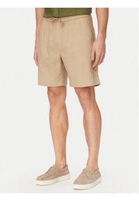 TOMMY HILFIGER - Tommy Hilfiger Szorty materiałowe Dover MW0MW44353 Khaki Regular Fit. Kolor: brązowy. Materiał: len #1