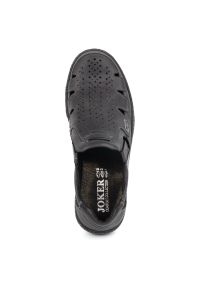 Joker Buty męskie skórzane na lato wsuwane 500J szare. Zapięcie: bez zapięcia. Kolor: szary. Materiał: skóra. Sezon: lato #9
