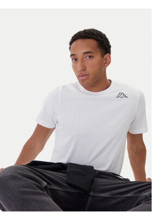 Kappa Komplet 5 t-shirtów Logo Myrto 322563W Biały Regular Fit. Kolor: biały. Materiał: bawełna