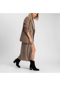 Czarne Botki Karino Damskie Modne Obuwie Jesienne. Kolor: czarny. Materiał: zamsz, materiał, welur. Szerokość cholewki: normalna. Sezon: jesień #7