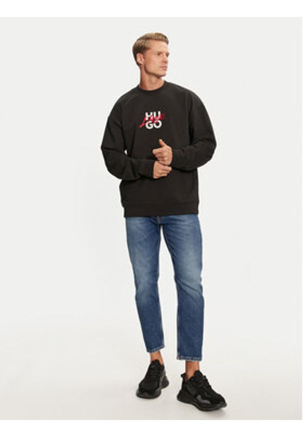 Hugo Bluza Dlongny 50521081 Czarny Relaxed Fit. Kolor: czarny. Materiał: bawełna