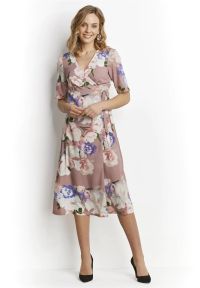 Happy Holly - Sukienka Adaline. Kolor: fioletowy. Materiał: materiał. Typ sukienki: kopertowe #1