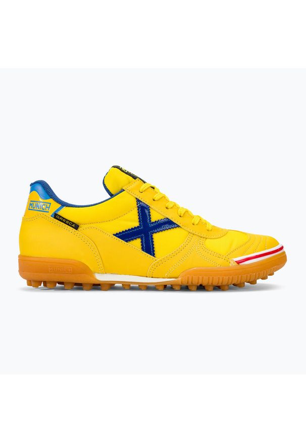 Munich - Buty piłkarskie MUNICH Gresca Genius TF. Zapięcie: sznurówki. Kolor: żółty. Materiał: materiał. Szerokość cholewki: normalna. Sport: piłka nożna