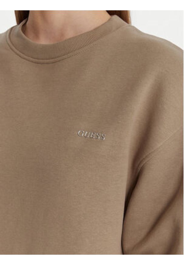 Guess Bluza V6RQ13 K9V31 Beżowy Regular Fit. Kolor: beżowy. Materiał: bawełna