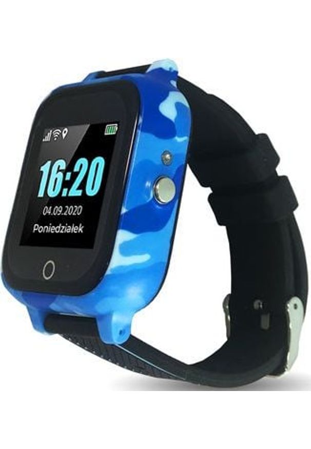 CALMEAN - Smartwatch Calmean Care Czarno-niebieski. Rodzaj zegarka: smartwatch. Kolor: niebieski, wielokolorowy, czarny