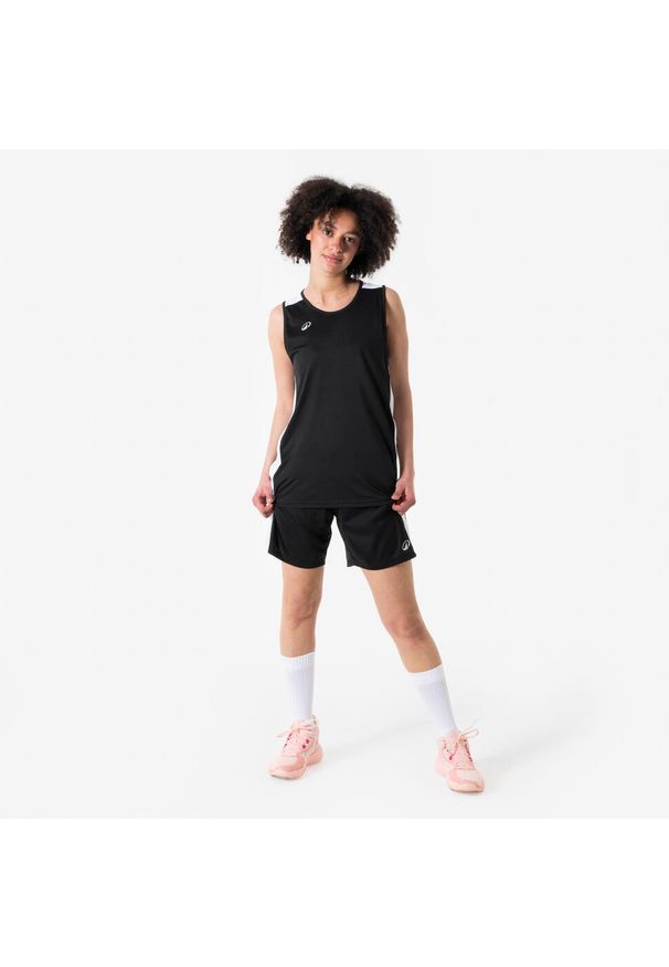 KIPSTA - Koszulka do koszykówki bez rękawów unisex Tank 100. Kolor: czarny, biały, wielokolorowy. Materiał: poliester, materiał. Długość rękawa: bez rękawów. Sport: koszykówka