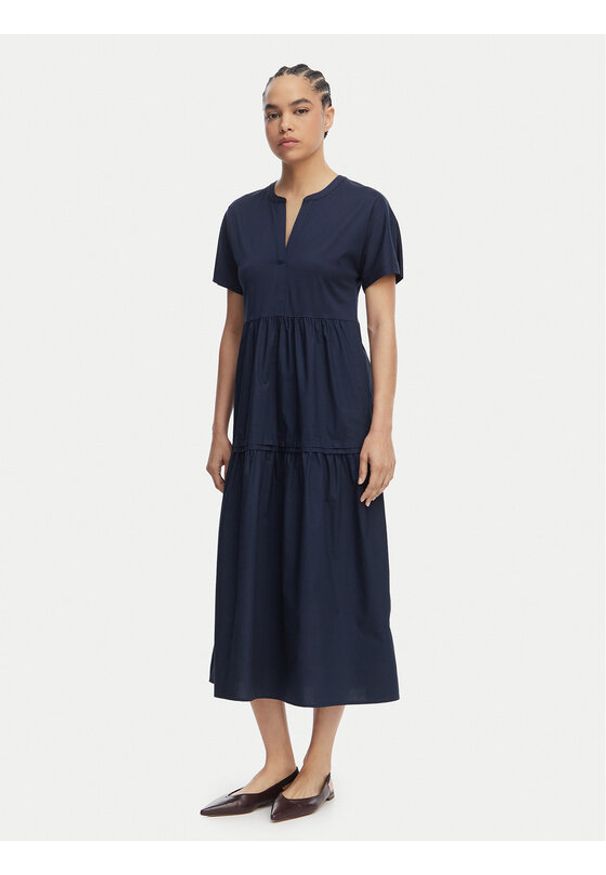Weekend Max Mara Sukienka letnia Capsula 2615621032 Granatowy Regular Fit. Kolor: niebieski. Materiał: bawełna. Sezon: lato