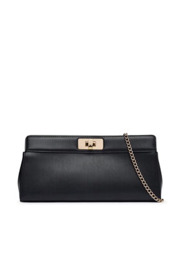 TOMMY HILFIGER - Tommy Hilfiger Torebka Th Modern Clutch AW0AW18727 Czarny. Kolor: czarny. Materiał: skórzane