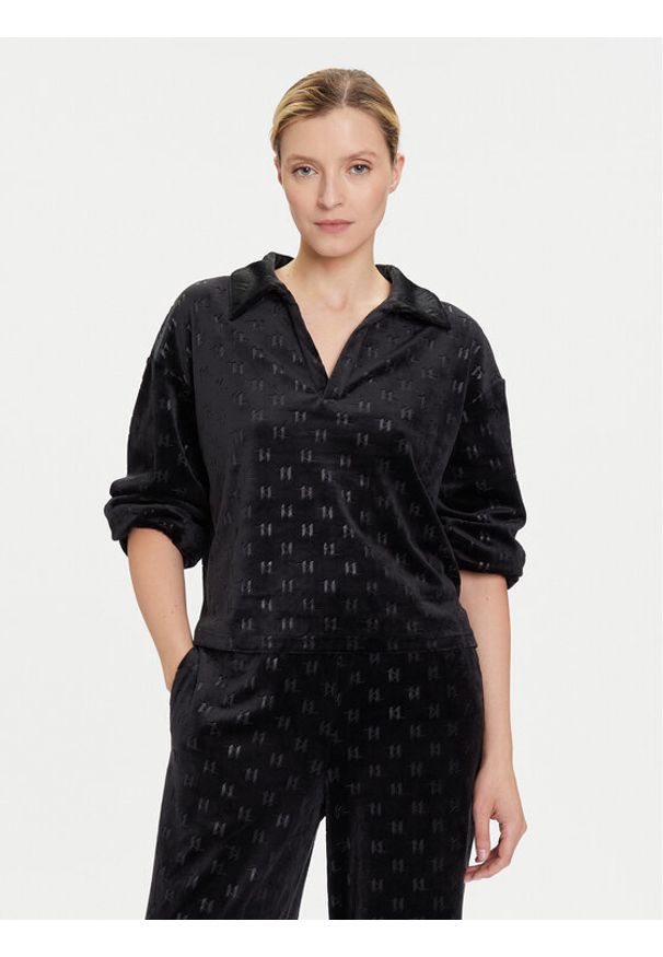 Karl Lagerfeld - KARL LAGERFELD Koszulka piżamowa A4W44007 Czarny Regular Fit. Kolor: czarny. Materiał: syntetyk