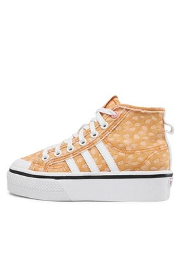 Adidas - adidas Sneakersy Disney Nizza Platform Mid GZ1657 Pomarańczowy. Kolor: pomarańczowy. Materiał: materiał. Wzór: motyw z bajki. Obcas: na platformie