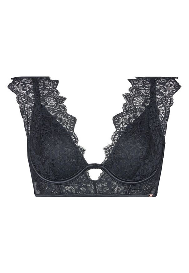 Hunkemöller Biustonosz z fiszbiną Zoe Up LL Czarny. Kolor: czarny. Materiał: syntetyk