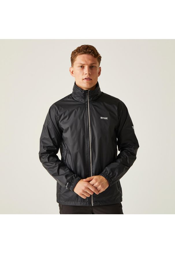 Regatta - Kurtka turystyczna męska Lyle IV przeciwdeszczowa. Kolor: czarny. Sport: turystyka piesza