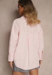 Renee - Różowa Casualowa Koszula z Bawełny Naliraella. Okazja: na co dzień. Kolor: różowy. Materiał: bawełna. Styl: casual #3
