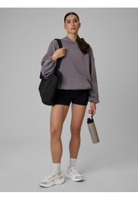 4f - 4F Legginsy krótkie treningowe bezszwowe damskie - czarne XS/S. Stan: podwyższony. Kolor: czarny. Materiał: skóra. Długość: krótkie. Sport: fitness #1