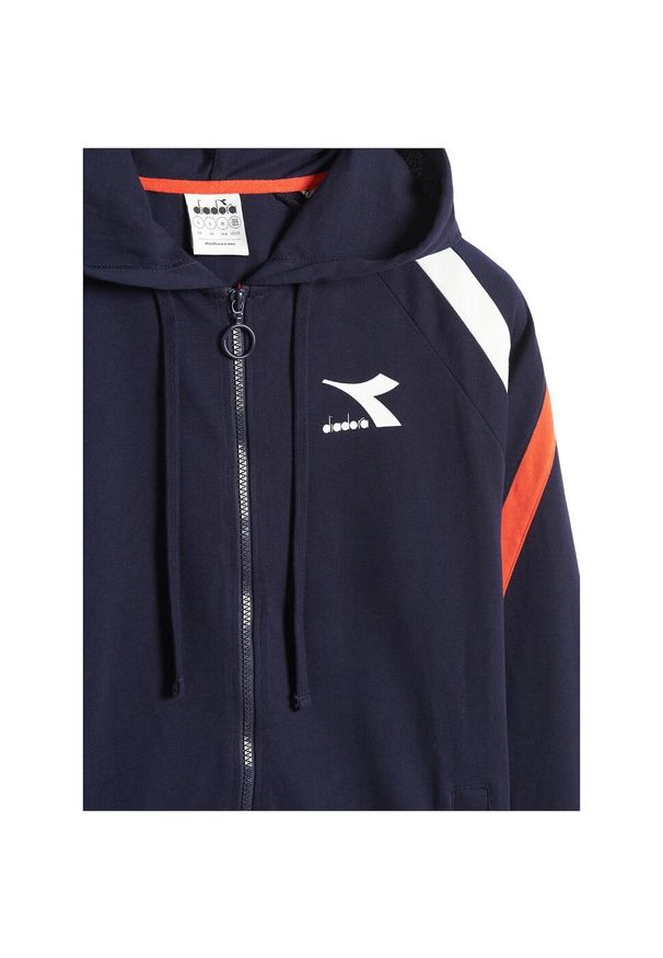 Diadora - Zestaw dresowy męski DIADORA TRACKSUIT HOODIE FZ CORE. Kolor: niebieski. Materiał: dresówka
