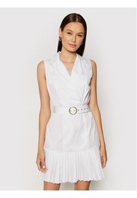 Rinascimento Sukienka koktajlowa CFC0017897002 Biały Regular Fit. Kolor: biały. Materiał: bawełna. Typ sukienki: koszulowe. Styl: wizytowy #1