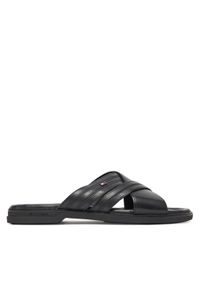 TOMMY HILFIGER - Tommy Hilfiger Klapki Premium Hilfiger Cc Lth Sandal FM0FM05504 Czarny. Kolor: czarny. Materiał: skóra