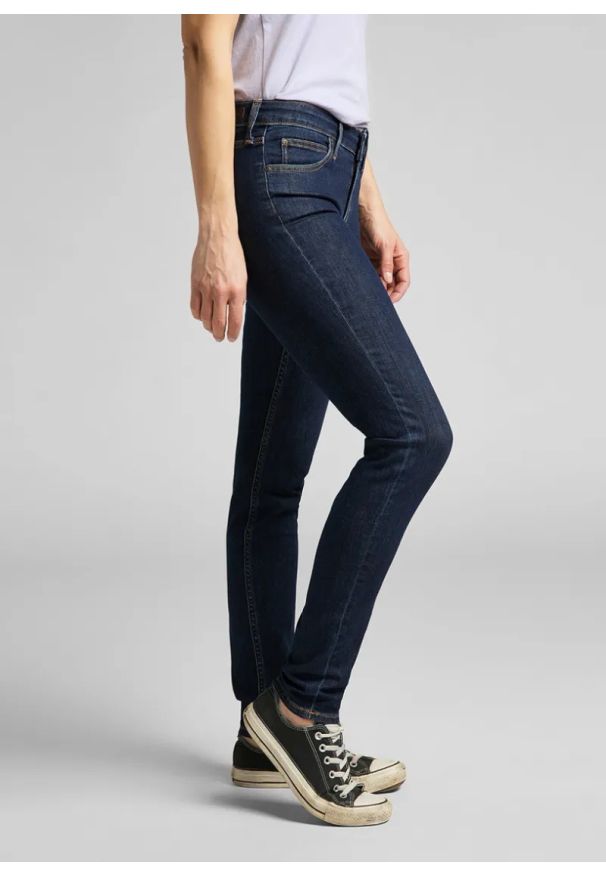Lee - LEE DAMSKIE SPODNIE JEANSOWE LEE SCARLETT SOLID BLUE 112145236