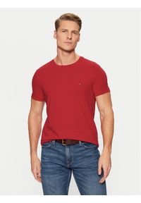 TOMMY HILFIGER - Tommy Hilfiger T-Shirt MW0MW10800 Czerwony Slim Fit. Kolor: czerwony. Materiał: bawełna #1