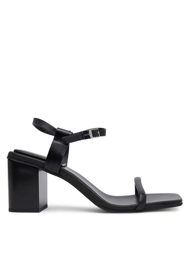 Calvin Klein Sandały Block Heel Sandal 75 Lth HW0HW02650 Czarny. Kolor: czarny. Materiał: skóra