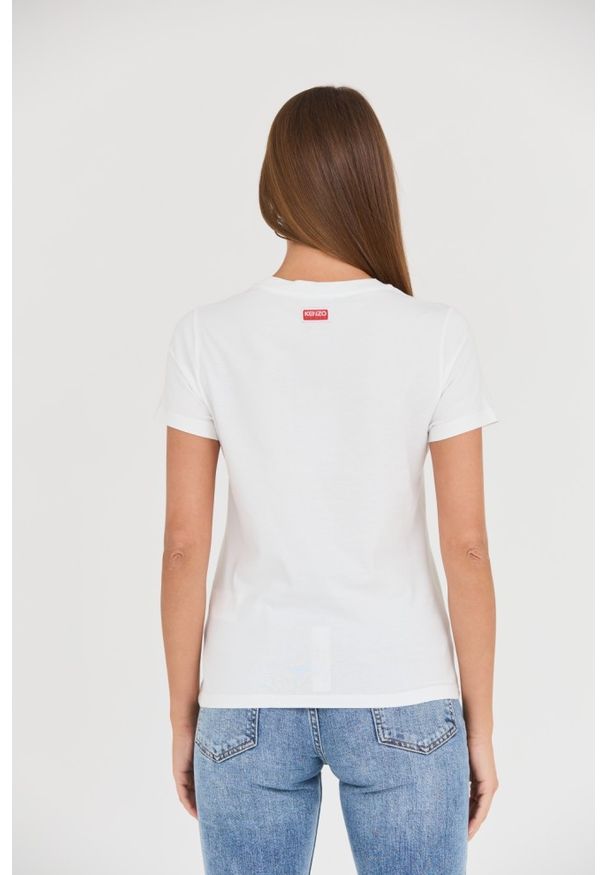 Kenzo - KENZO Biały damski t-shirt Tiger Varsity crewneck, Rozmiar S. Kolor: biały