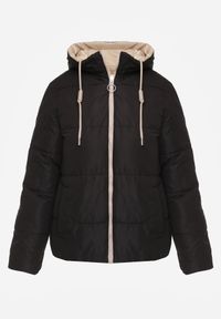 Born2be - Czarna Dwustronna Kurtka Pikowana Ozdobiona Sznurkami Mivvena. Okazja: na co dzień. Kolor: czarny. Materiał: jeans. Długość rękawa: długi rękaw. Długość: długie. Wzór: aplikacja. Styl: casual #8