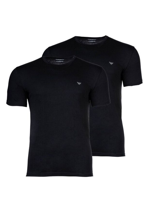 Emporio Armani Underwear Komplet t-shirtów EM000391 AF18881 MC005 Czarny Slim Fit. Kolor: czarny. Materiał: bawełna