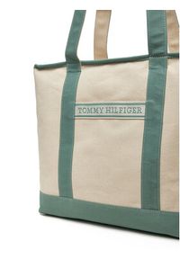 TOMMY HILFIGER - Tommy Hilfiger Torebka Th Summer Canvas Tote AW0AW17421 Zielony. Kolor: zielony