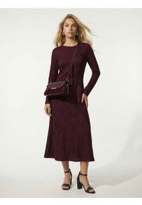 Sinsay - Żakardowa sukienka maxi w kwiaty - bordowy. Kolor: czerwony. Materiał: żakard. Wzór: kwiaty. Długość: maxi #1