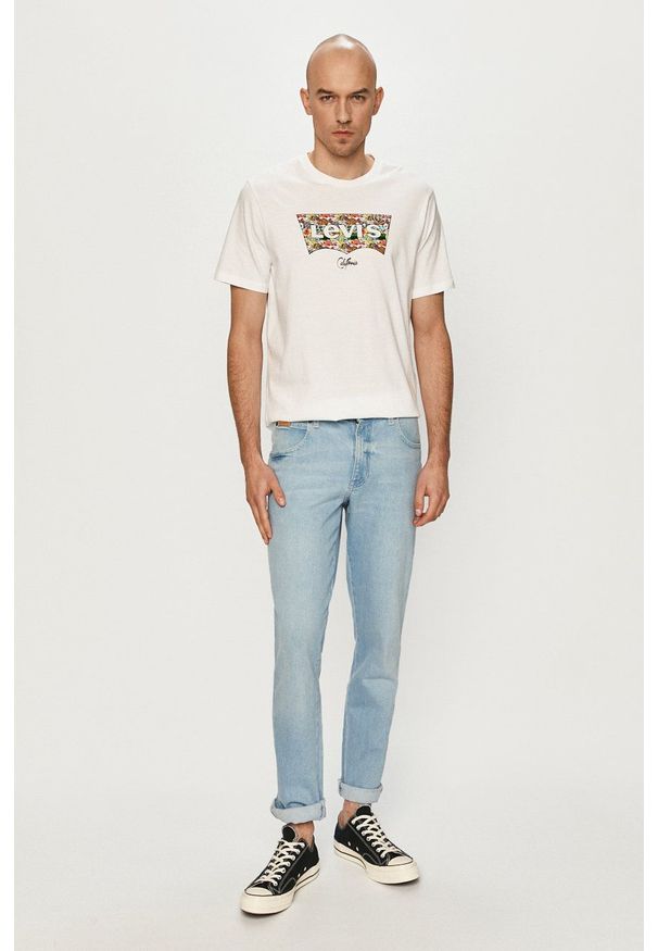 Levi's® - Levi's - T-shirt. Okazja: na co dzień, na spotkanie biznesowe. Kolor: biały. Wzór: nadruk. Styl: biznesowy, casual