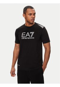 EA7 Emporio Armani T-Shirt 3DPT29 PJULZ 1200 Czarny Regular Fit. Kolor: czarny. Materiał: bawełna