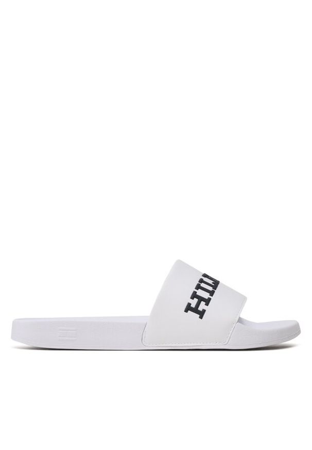 TOMMY HILFIGER - Tommy Hilfiger Klapki 3D Print Hilfiger Pool Slide FM0FM04612 Biały. Kolor: biały. Materiał: skóra. Wzór: nadruk