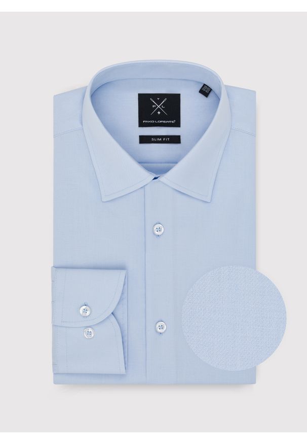 Pako Lorente - PAKO LORENTE – Błękitna koszula bawełniana. Kolor: niebieski. Materiał: bawełna. Długość rękawa: długi rękaw. Długość: długie. Sezon: wiosna, lato