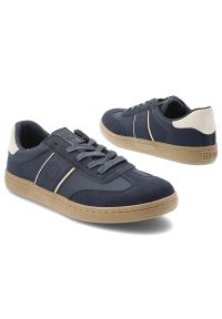 Big-Star - Granatowe Sneakersy Big Star Modne Obuwie Męskie. Okazja: na co dzień. Zapięcie: sznurówki. Kolor: niebieski. Materiał: guma, materiał. Szerokość cholewki: normalna. Sport: turystyka piesza #7