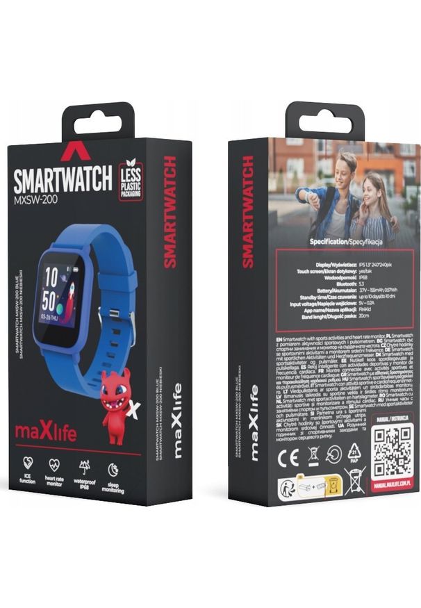 Smartwatch MaxLife Maxlife smartwatch Kids MXSW-200 Blue. Rodzaj zegarka: smartwatch