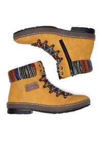 Rieker Trzewiki Z6743-68 Żółty. Kolor: żółty. Materiał: materiał #2