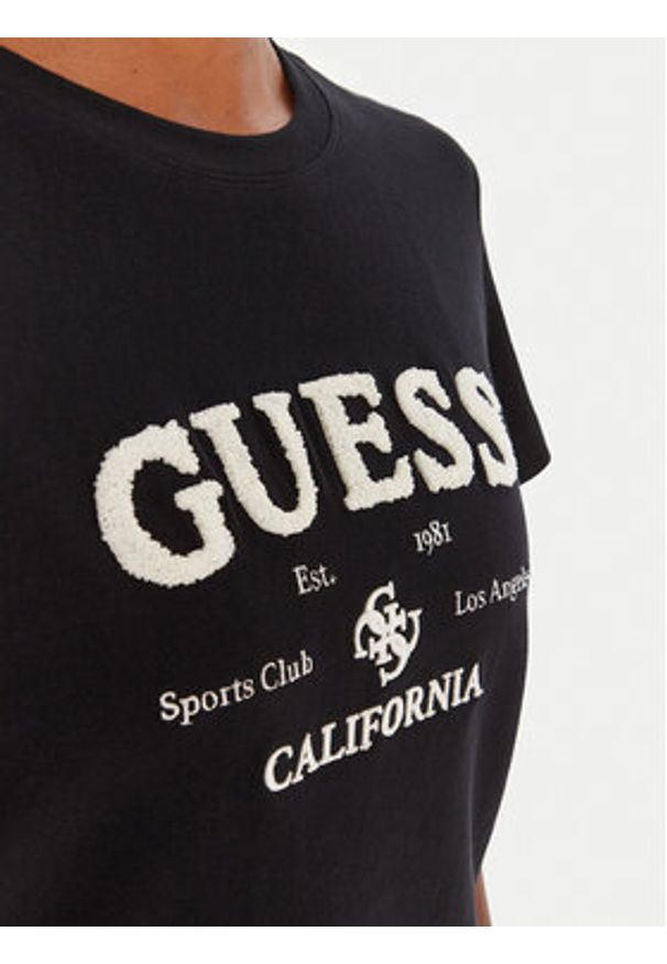 Guess T-Shirt V5BI02 KCBF1 Czarny Regular Fit. Kolor: czarny. Materiał: bawełna