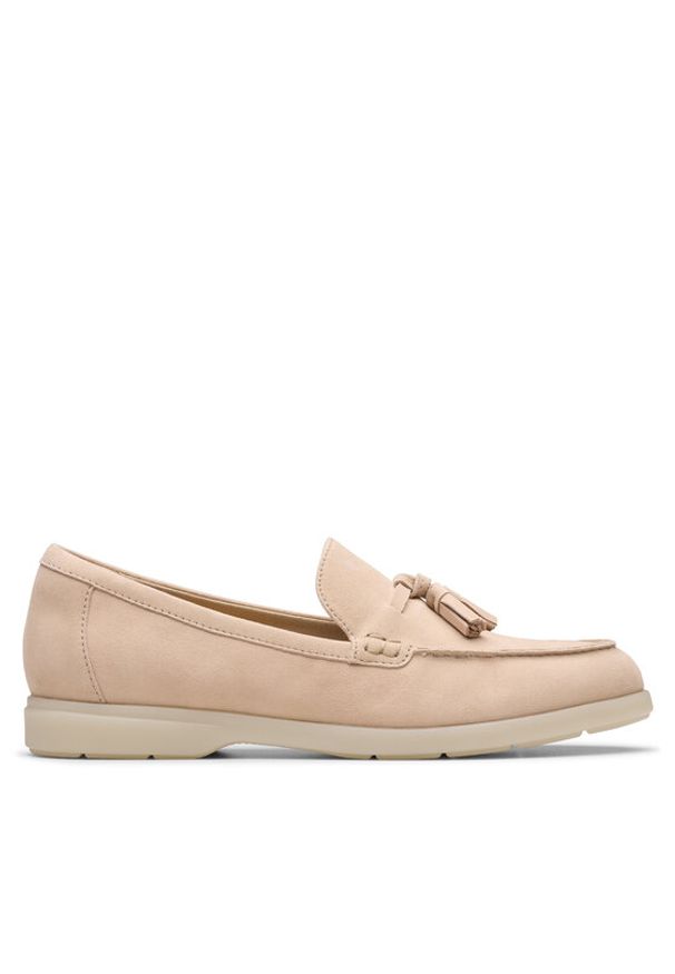 Clarks Mokasyny Narini Edge 26181453 Beżowy. Kolor: beżowy. Materiał: skóra, zamsz